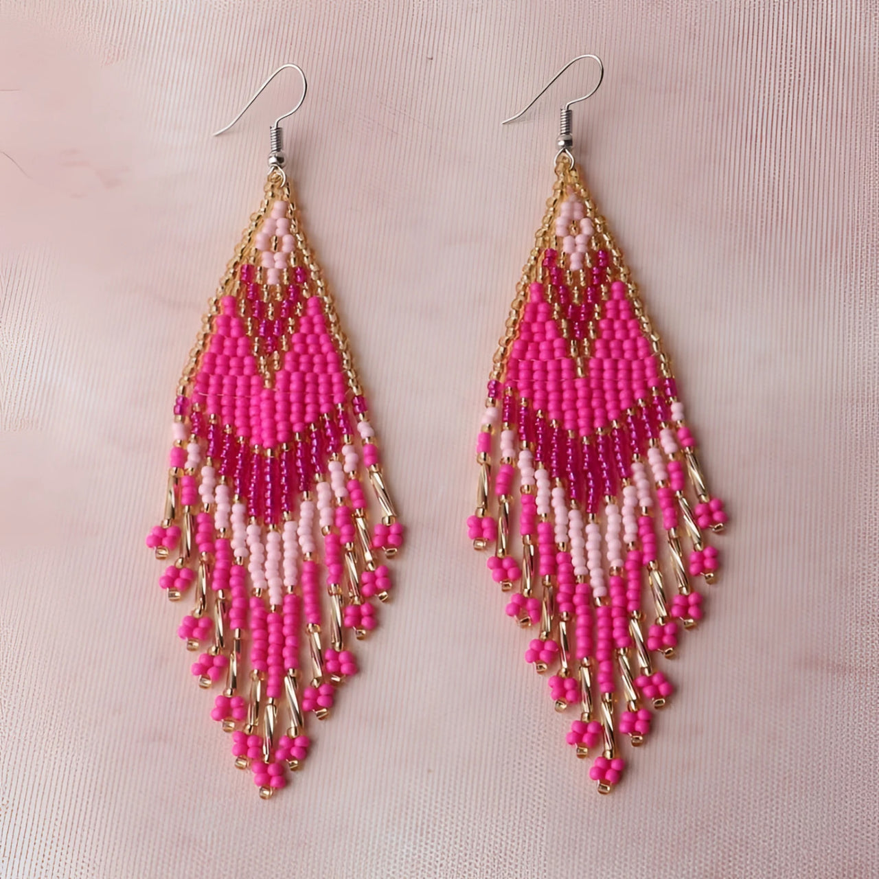 Miyuki Beaded Earrings - Choose your Color #LV9131 - Pink