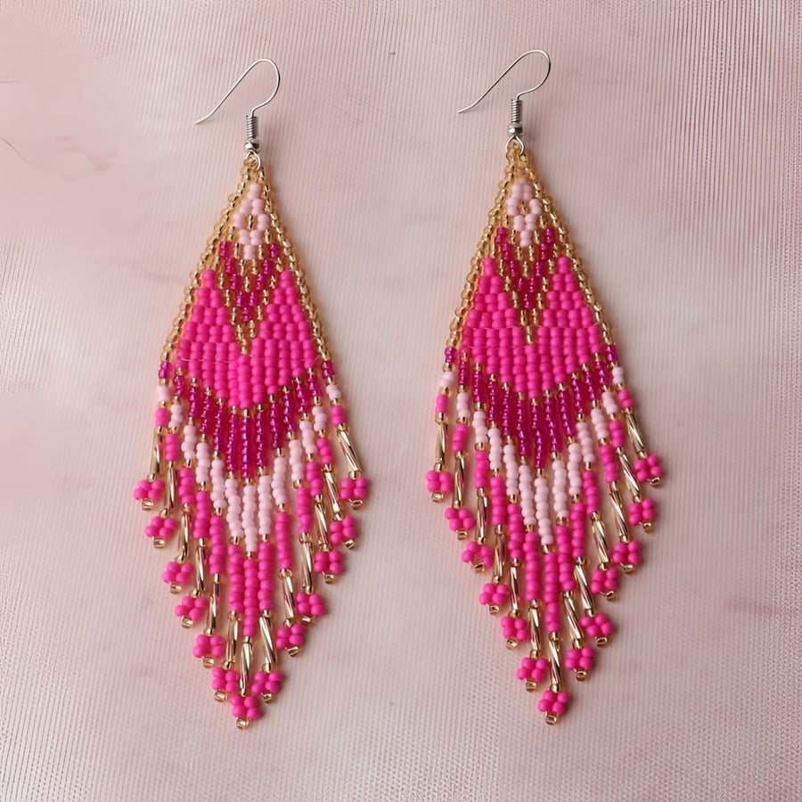 Miyuki Beaded Earrings - Choose your Color #LV9131 - Pink