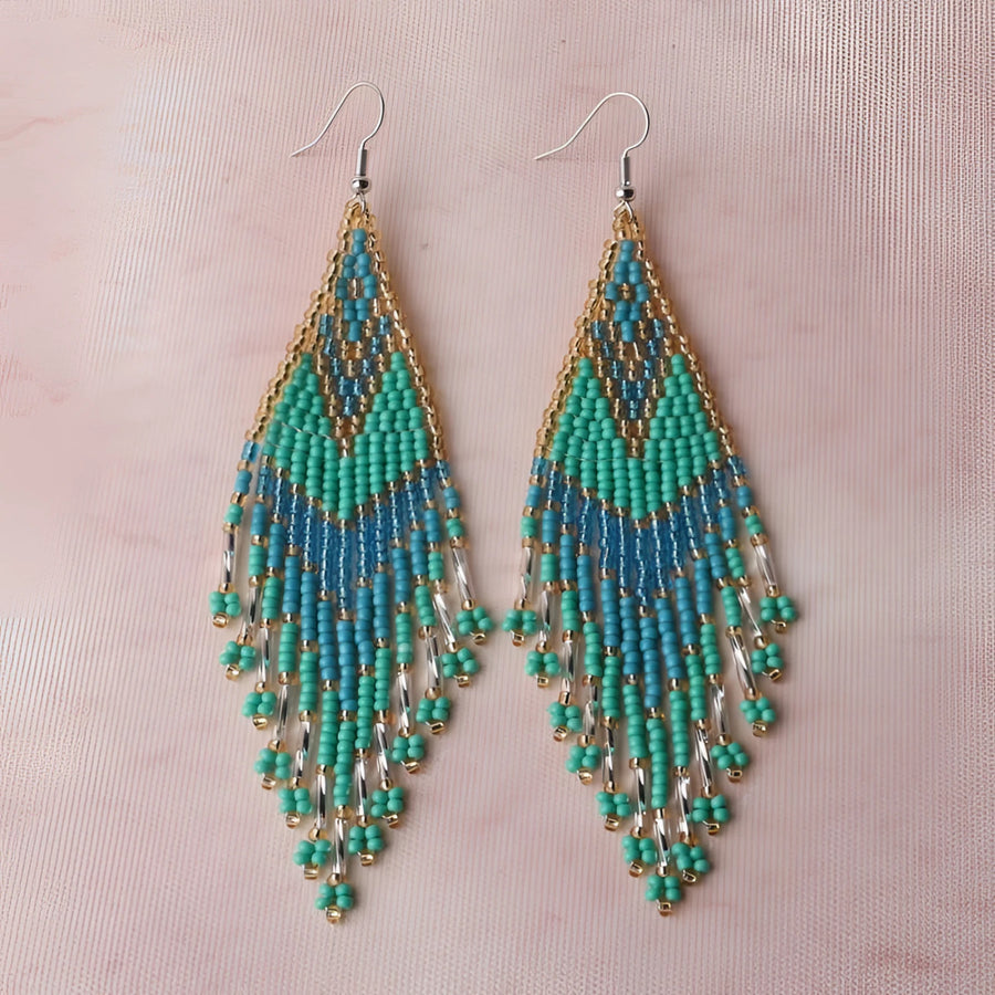 Miyuki Beaded Earrings - Choose your Color #LV9131 - Teal