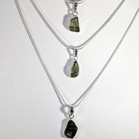 Three green moss agate layered necklaces, Moldavite .4-1’’ mini pendants #BC1095