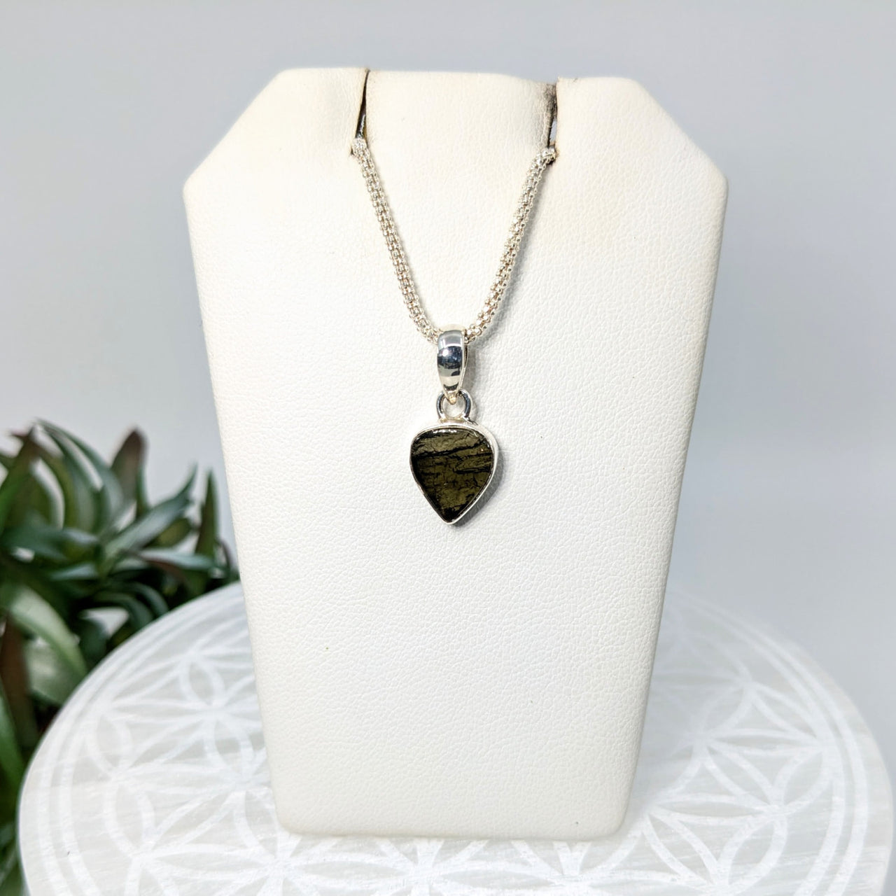 Moldavite.4’’ S.S. Polished Pendant #LV5964 - $135