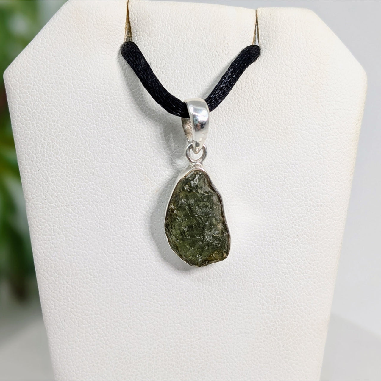 Moldavite Pendant Sterling Silver #LV5918 - $125