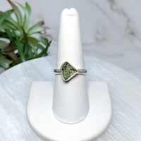 Moldavite Sz. 8 S.S. Ring #LV5521 - $155
