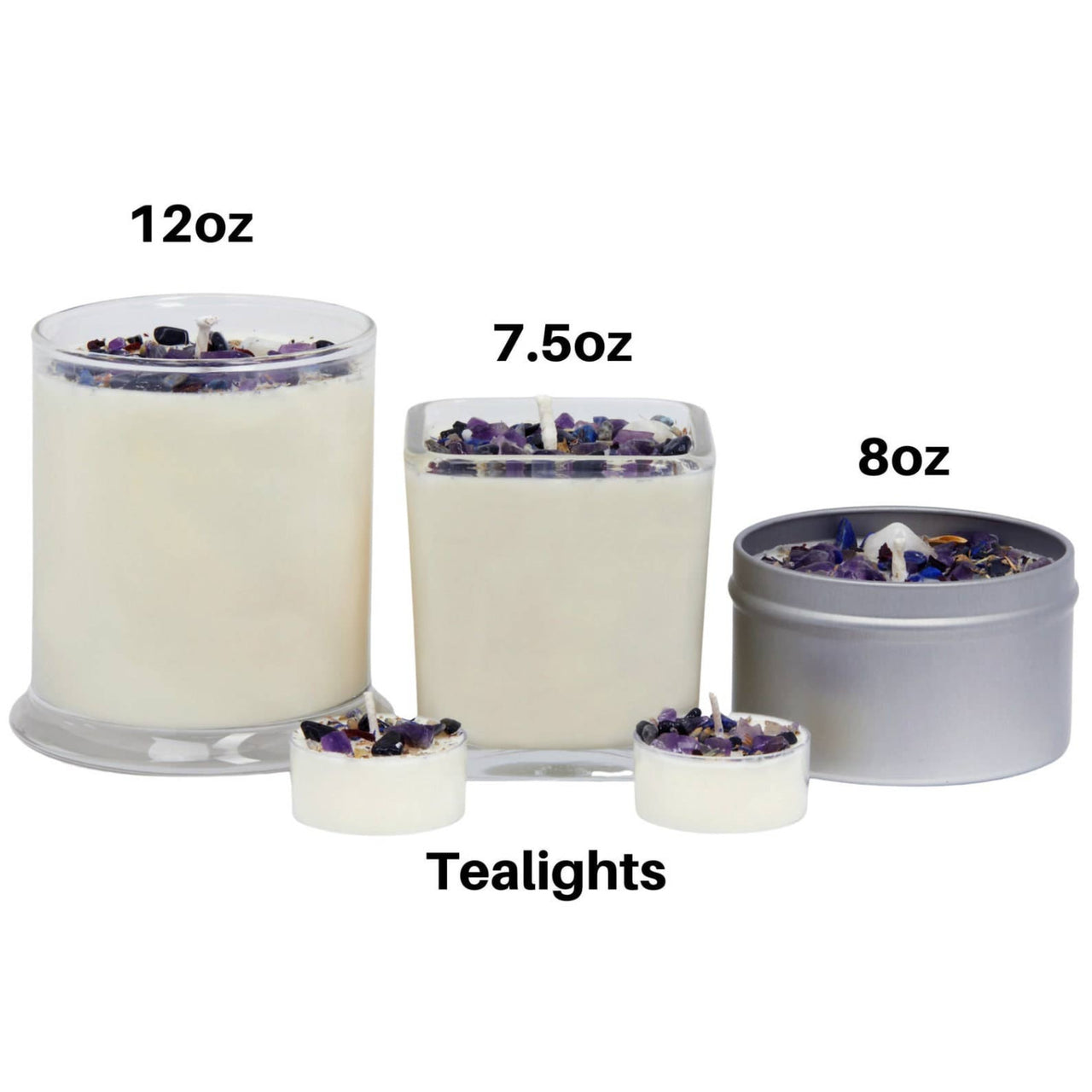 Moon Magic Crystal Candle- Ritual Candles 12oz Round Glass