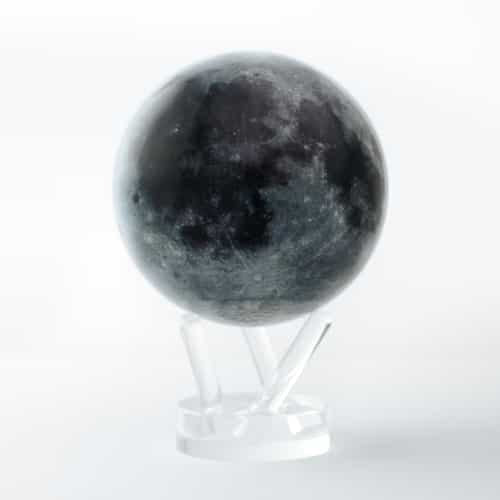 The MOON Rotating Mova Globe 4.5’ with Acrylic Base – Black and White Sphere of Earth’s Moon