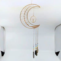 Thumbnail for Moon Tree of Life 8’’ Wall Hanging w Crystals #LV6585 - $40