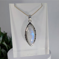 Moonstone 1.3’’ Marquis Pendant S.S. #LV9652 $135