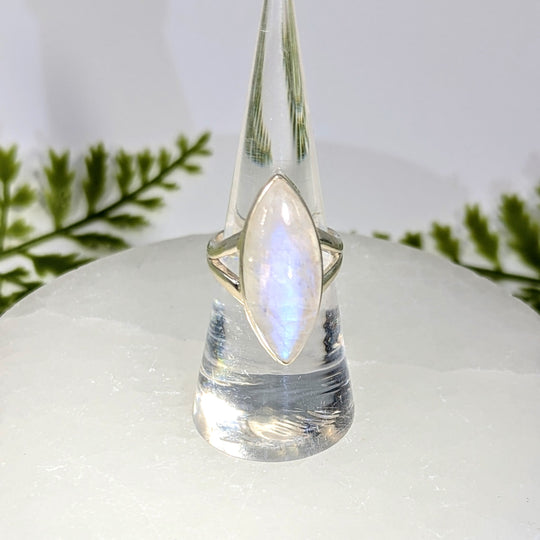 Moonstone Sz 7.5 Marquis S.S. Ring #BC1537 – Bliss Crystals
