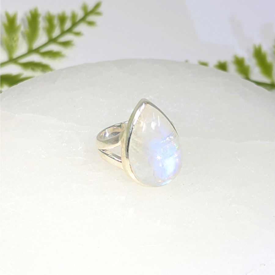 Moonstone  Sz 7.5 Teardrop Ring S.S. #BC1536