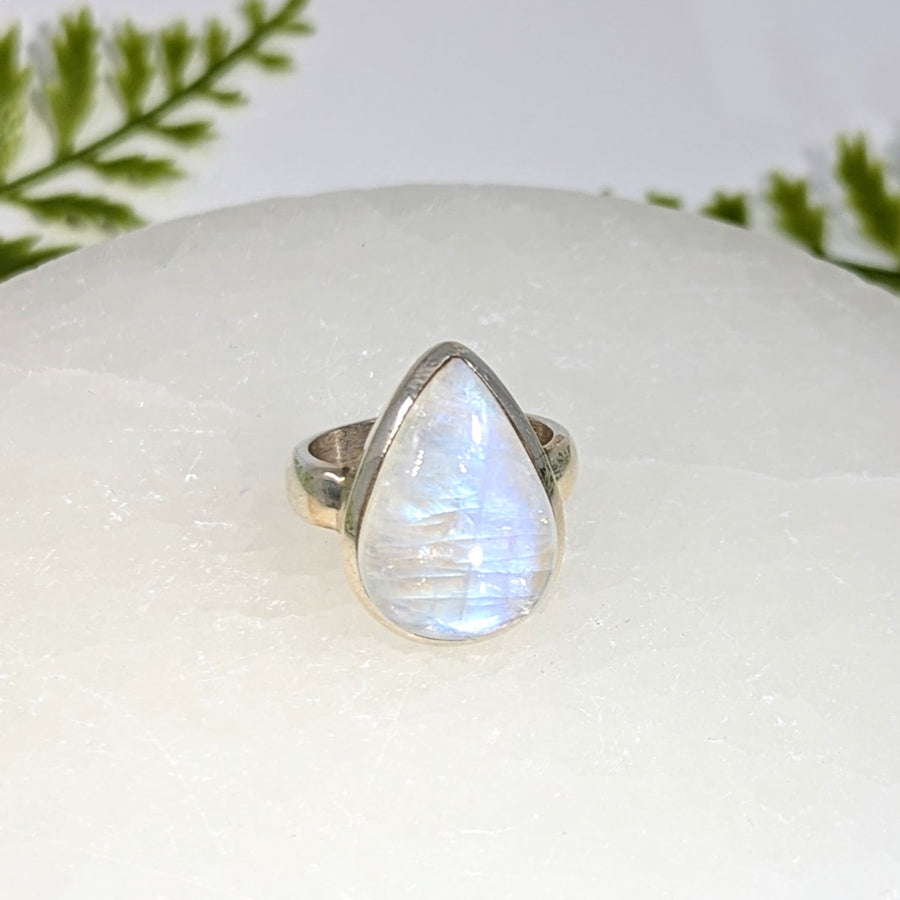 Moonstone  Sz 7.5 Teardrop Ring S.S. #BC1539