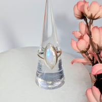 Moonstone Sz 7 Marquis Ring S.S. #LV9929 - $69
