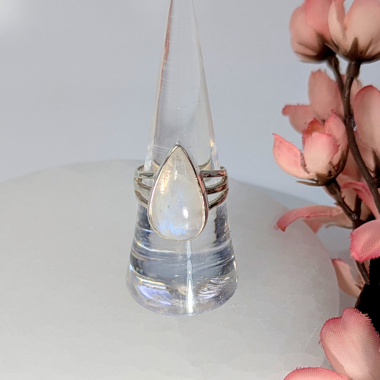 Moonstone Sz 8 Teardrop Ring S.S. #LV9932 - $125