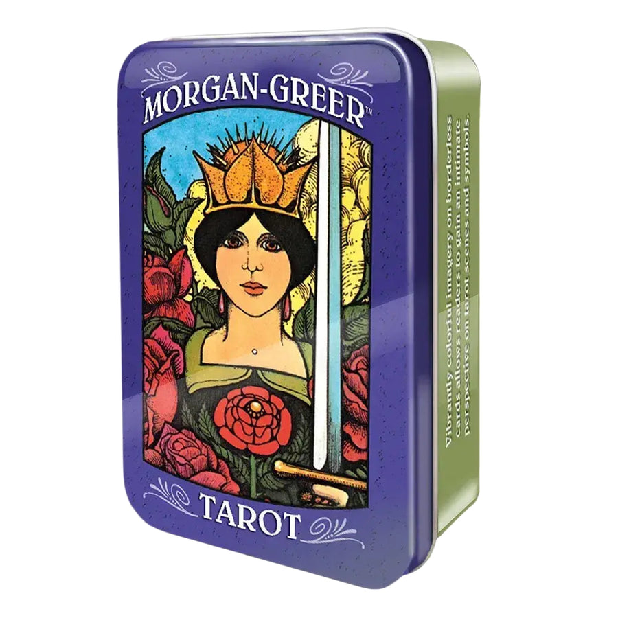 Morgan-Greer Tarot deck tin with Art Nouveau roses and crown design in #LV4404