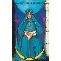 High Priestess Tarot card in blue robes from Morgan-Greer Tarot in a Tin LV4404