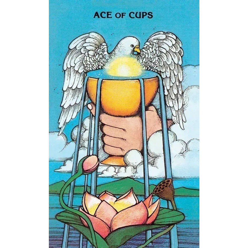 Winged hourglass with lotus flower for Morgan-Greer Tarot in a Tin #LV4404