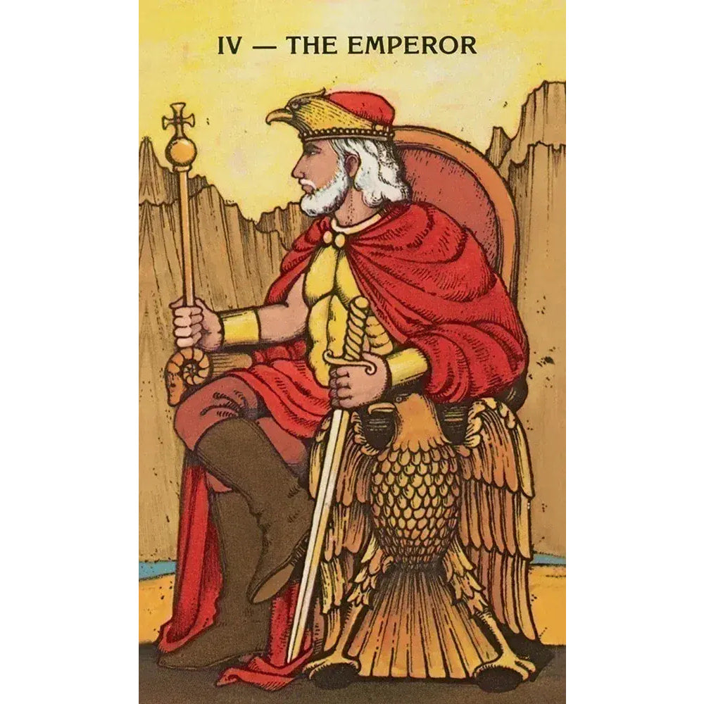 Tarot card of the Emperor from the Morgan-Greer Tarot in a Tin #LV4404