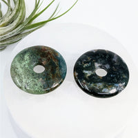 Thumbnail for Moss Agate 1.5’’ Donut Pendant #LV6544 - $12