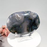 Moss Agate 2.8’’ Palm Stone #LV8931 - $25