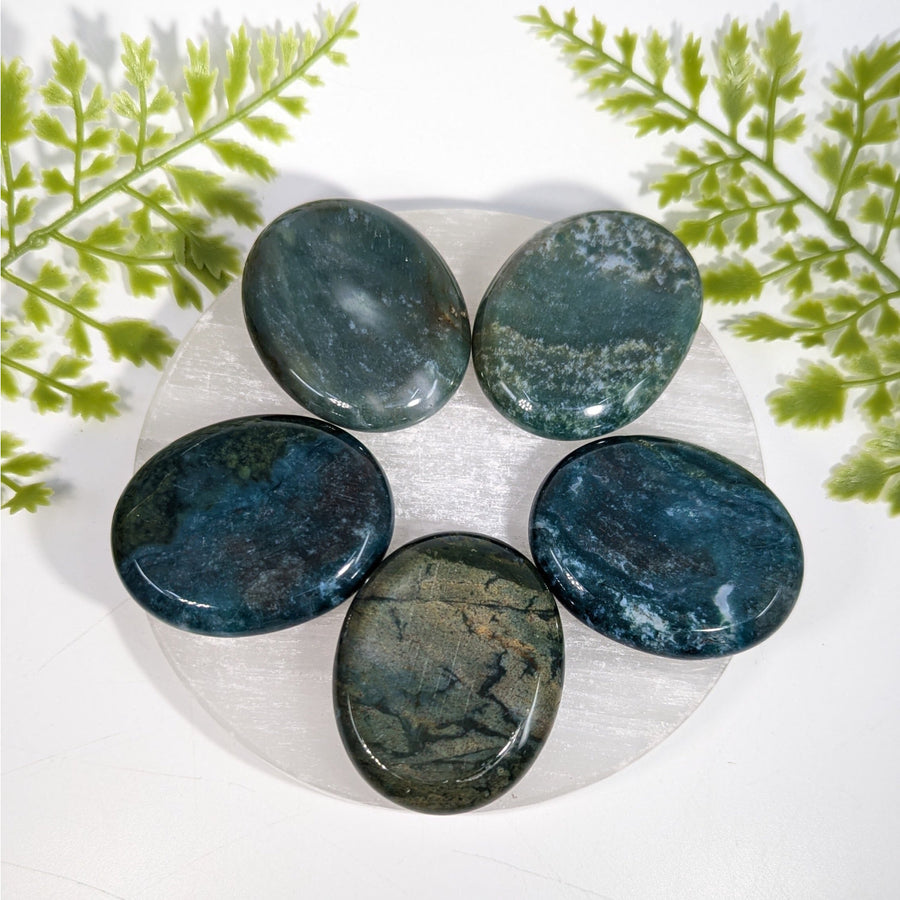 Moss Agate 2" Thumb Stone #BC1481
