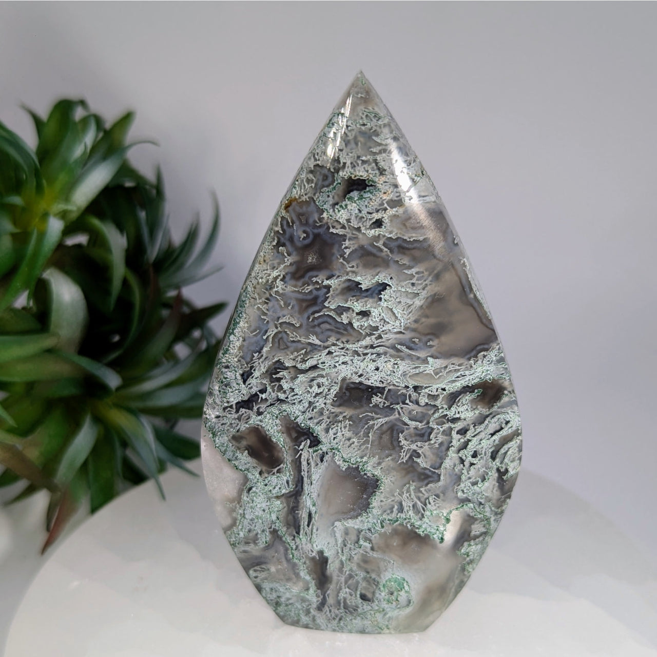 Moss Agate 4.2’’ Freeform Flame #LV9630 $55