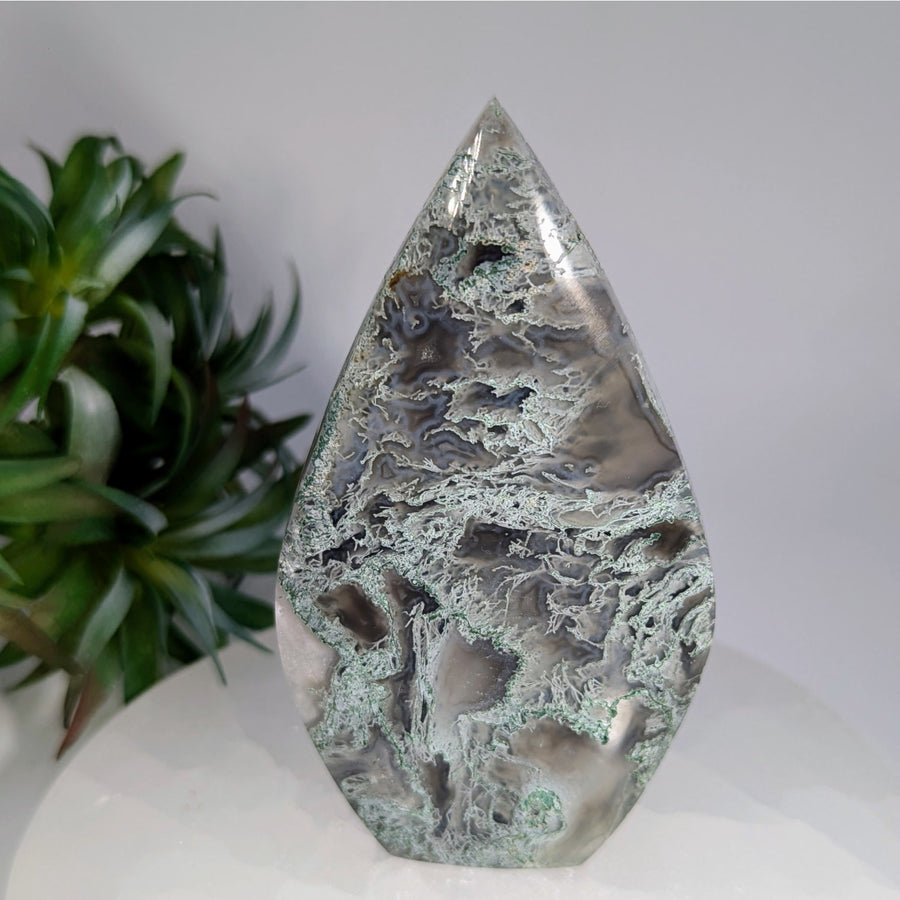 Moss Agate 4.2’’ Freeform Flame #LV9630 $55