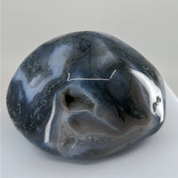 Thumbnail for Large blue and black Moss Agate Touchstone displayed on a white background