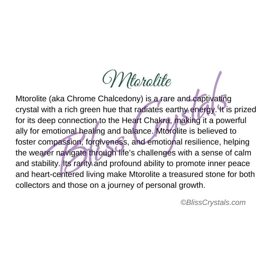 Mtorolite Crystal Information Card Double sided #HC180 $1.25