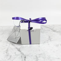 Thumbnail for Silver gift box with purple ribbon for Mystery Boxes Galentines Edition #K205