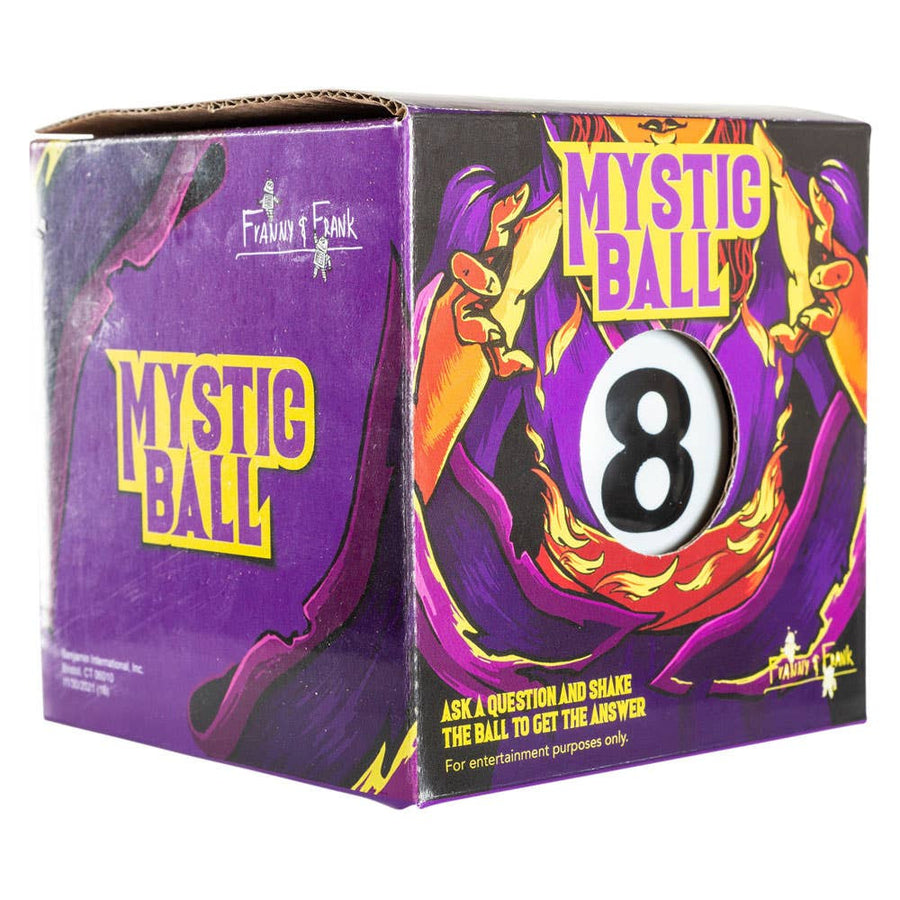 Purple mystic ball divination box BC0452 with fiery 8-ball swirls