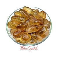 Thumbnail for Polished Natural African Citrine Tumbled Stone in a glass dish for decor and healing