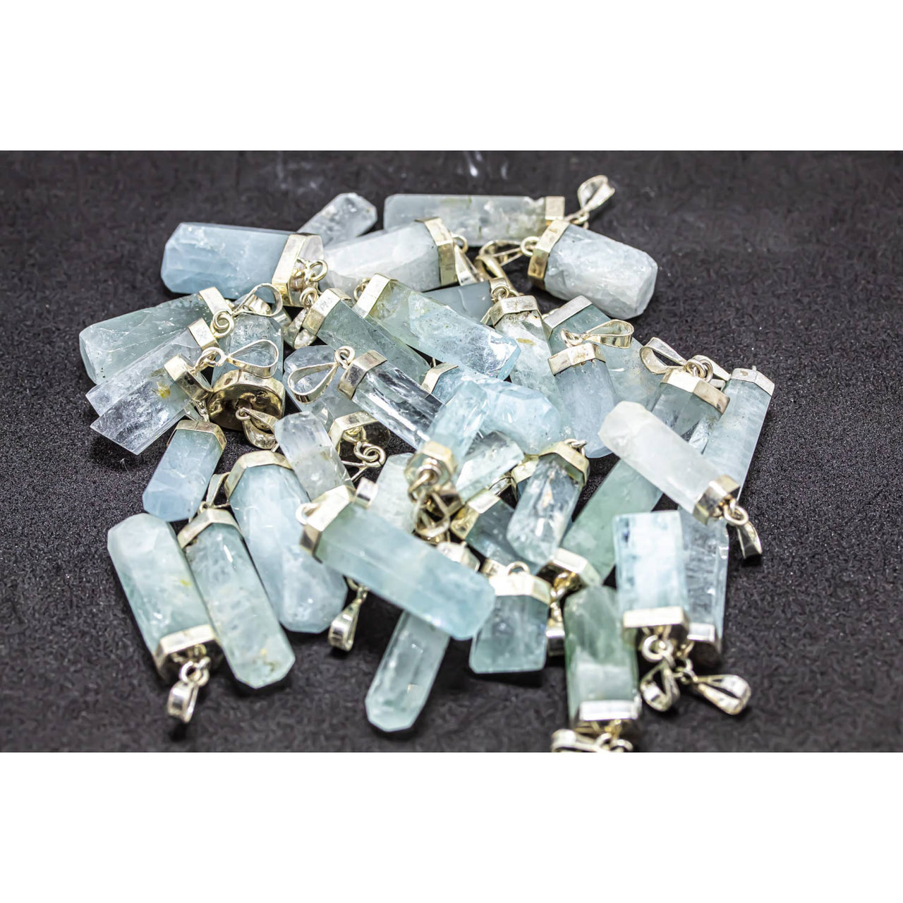 Natural Aquamarine Pendant Sterling Silver 925 #LV3699 $48