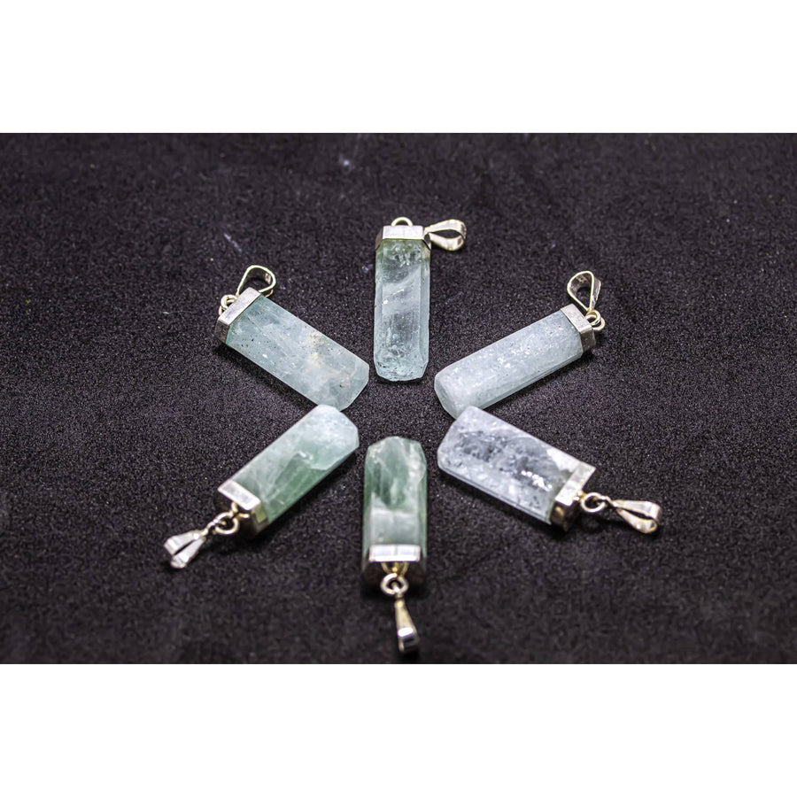 Natural Aquamarine Pendant Sterling Silver 925 #LV3699 $48