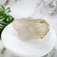 Thumbnail for Natural Citrine 2.9’ Rough Point #LV4325: White Quartz Stone on White Marble Table