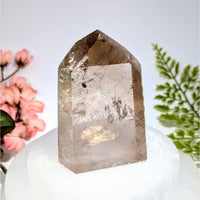 Natural smoky quartz 3.5in generator tower from Brazil #BC0733
