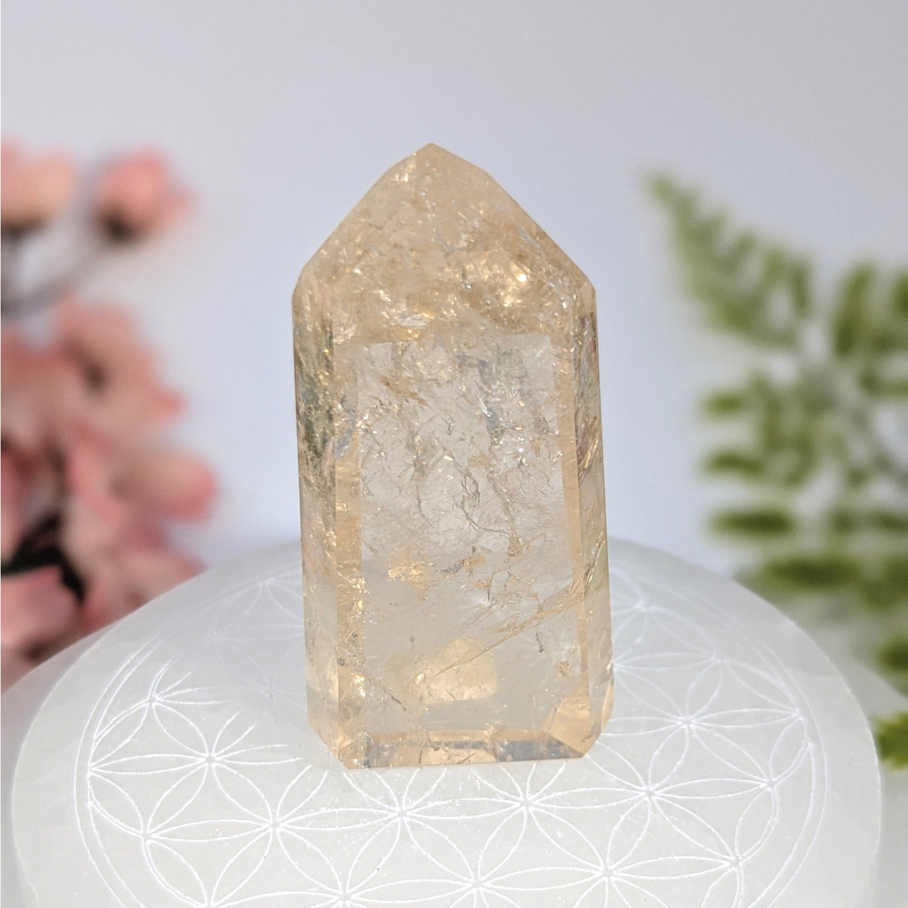 Natural citrine 3-inch generator tower from Brazil #BC0736