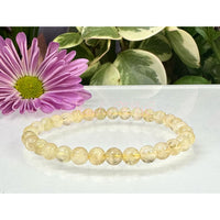 Yellow beaded bracelet from Natural Citrine 6mm Crystal Stretch Bracelets LV7355