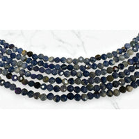 Natural Sapphire Faceted Beaded Necklace 2mm Gemstone Beads