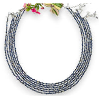 Natural Sapphire Faceted Beaded Necklace 2mm Gemstone Beads