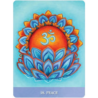Vibrant orange blue lotus with om symbol on 18 card, New Orleans Oracle Deck LV9581