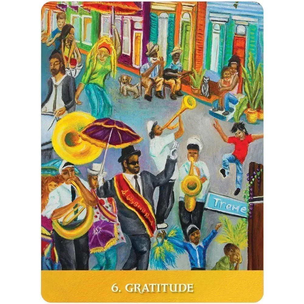 Vibrant New Orleans parade illustration from Oracle Deck LV9581