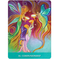 Vibrant rainbow-hued fairy on The New Orleans Oracle Deck tarot card 16
