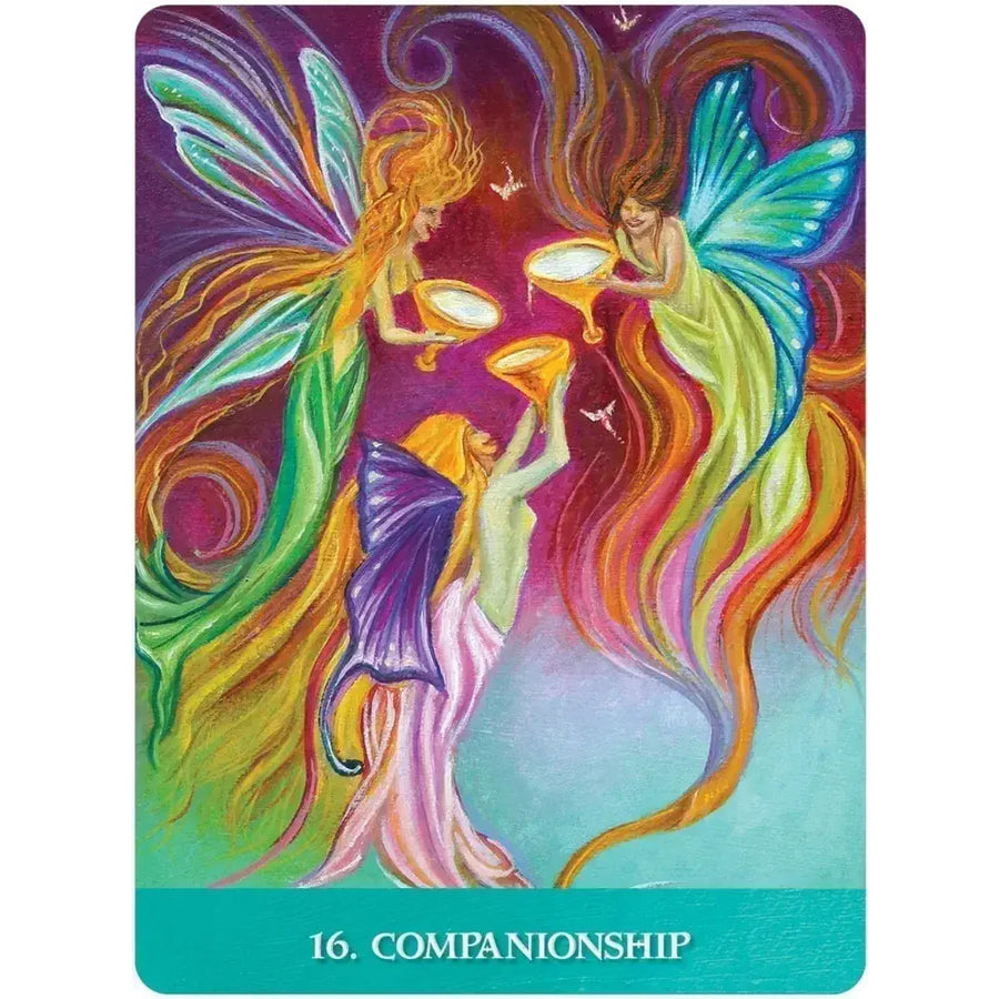 Vibrant rainbow-hued fairy on The New Orleans Oracle Deck tarot card 16