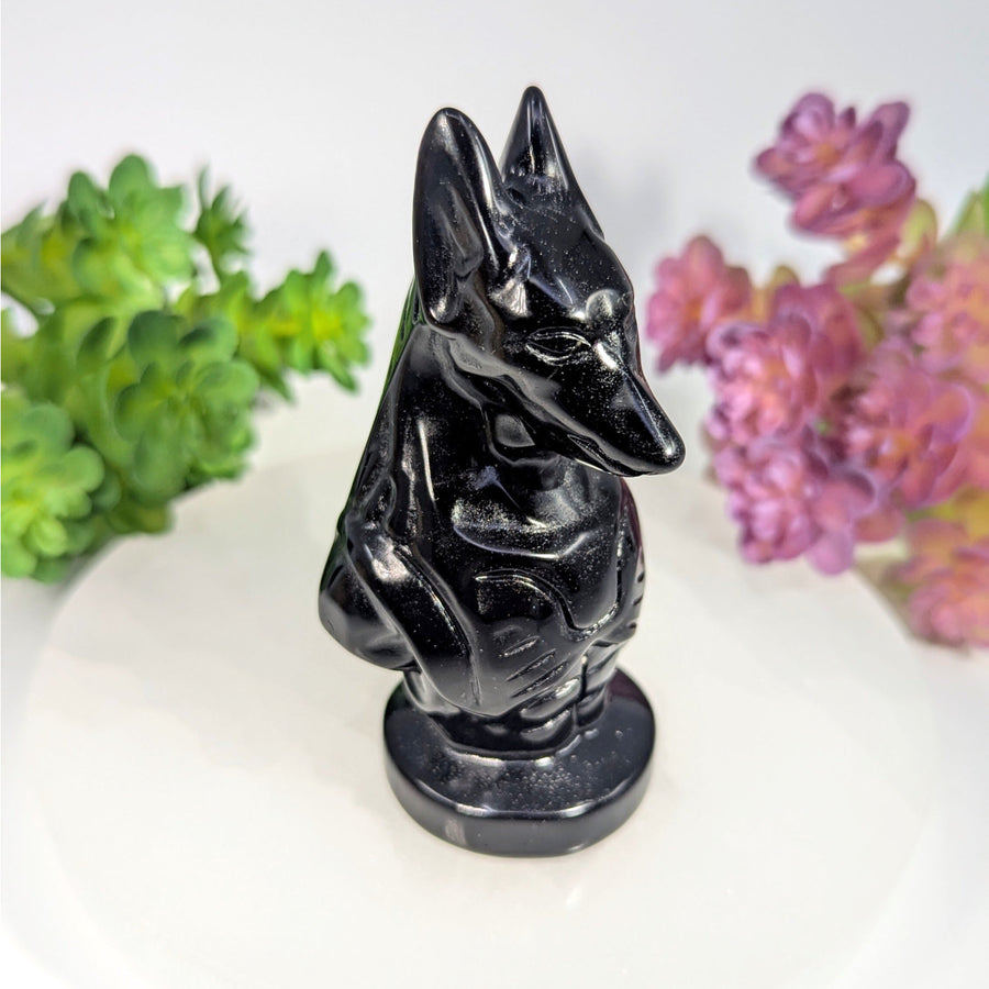Obsidian 3.5’’ Anubis Bust Carving #BC0020 - $75