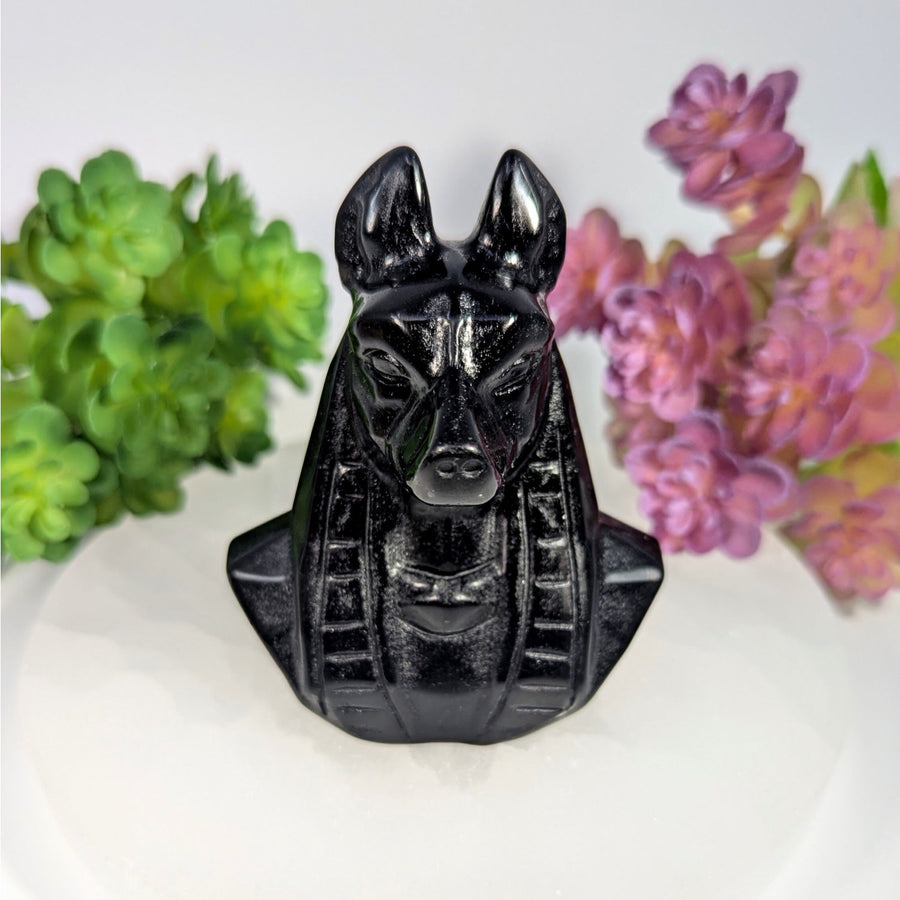 Obsidian 3’’ Anubis Carving #BC0019 - $75
