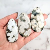 Thumbnail for Ocean Jasper Teardrop Cabochon in White and Black Marble by Bliss Crystals #LV0813