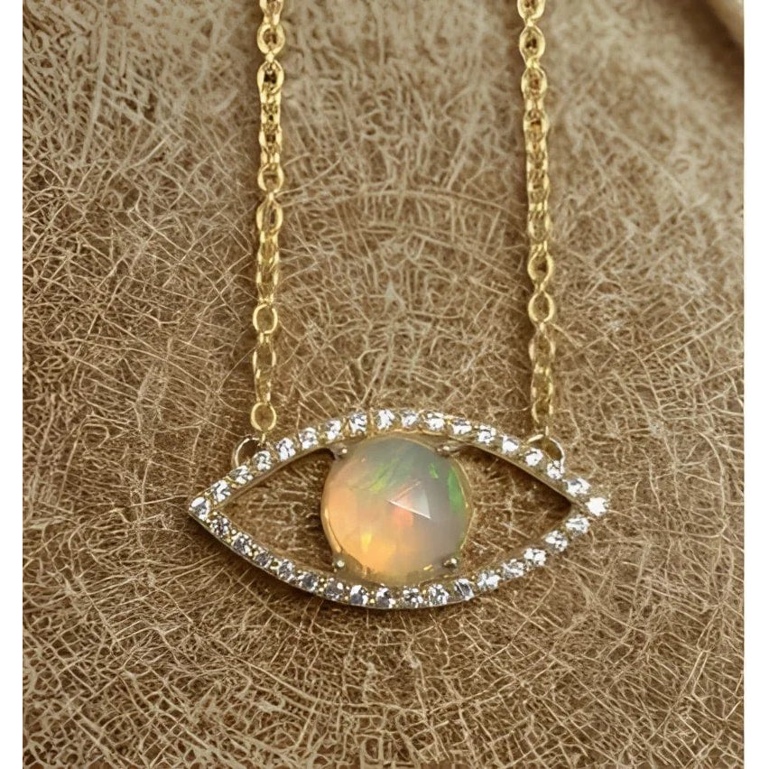 Opal Evil Eye 17’’ Adjustable Necklace #LV9464 - $94
