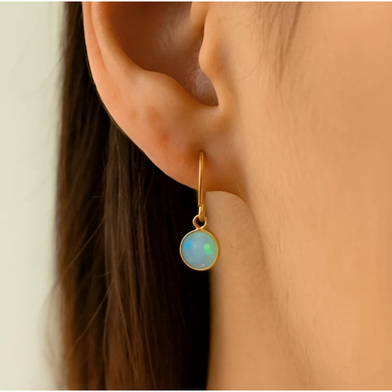 Opal Hoop 1’’ Earrings #LV9466 - $88