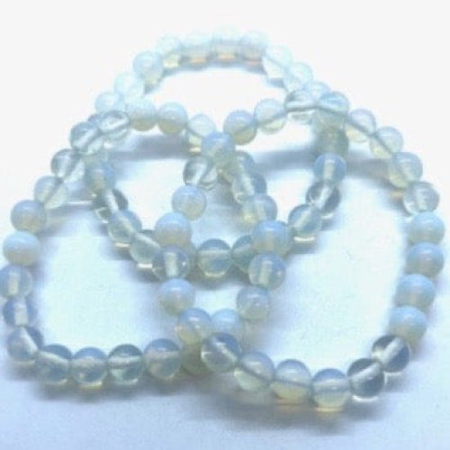 Translucent opalescent beaded Opalite Bracelet #J406 showcasing item tier benefits