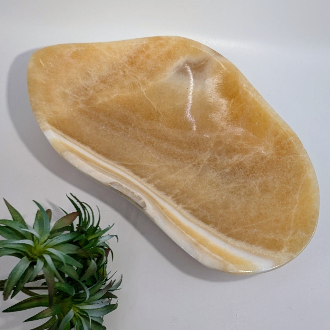 Orange Calcite 11’’ Organic Carved Bowl #LV9298 - $150