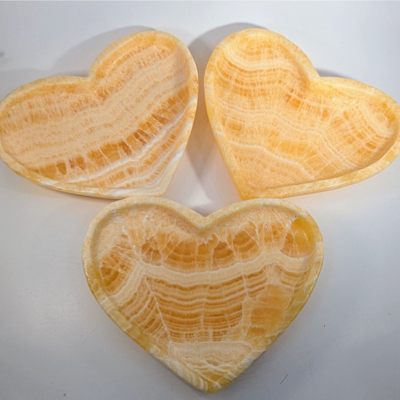 Orange Calcite 6’’ Heart Bowl Dish #LV9297 - $135